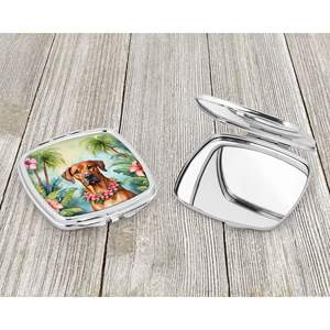 Women and Girls' Travel <b>Makeup</b> <b>Mirror</b> Rhodesian Ridgeback Luau Compact Decorative Folding Handheld Pocket Size Gift - Product Image 3
