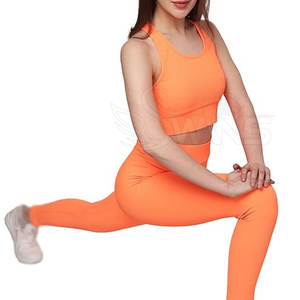 Nouvel ensemble de yoga professionnel 2 pièces pour femme, design 2026, en Spandex/Nylon respirant avec logo frontal, vente en gros, nouvelle arrivée - Product Image 2