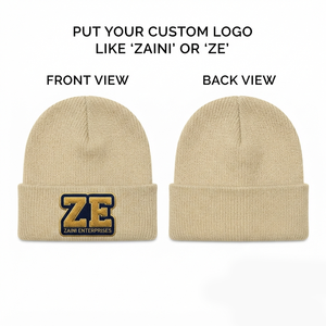 <b>Mens</b> <b>Beanie</b> Cap Premium Acrylic Knit 220 GSM Warm Cuffed Winter <b>Hat</b> Custom Embroidered Logo Soft Stretch Rib Knit Unisex For <b>Men</b> - Product Image 1