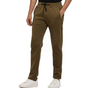 Pantaloni da <span class=keywords><strong>Uomo</strong></span> <span class=keywords><strong>Verde</strong></span> Oliva con Elastico in Vita e Tasche Laterali, Pantaloni Casual in Maglia per l'Autunno - Product Image 1