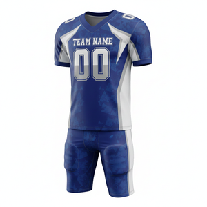 ชุดยูนิฟอร์มอเมริกันฟุตบอลแบบระบายอากาศได้ดี พิมพ์ลายตามสั่ง พร้อมกางเกงขาสั้น ตำแหน่งโลโก้ด้านหน้า ผลิตจากโพลีเอสเตอร์ 100% ป้องกันแบคทีเรีย - Product Image 6