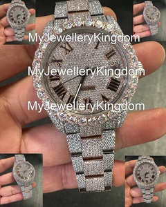 Reloj de Lujo con Diamantes y Cristales de Zafiro, Mecánico Automático, con Moissanita, Esfera Personalizada con Números Romanos - Product Image 2