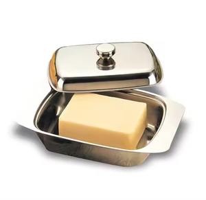 Recipiente para mantequilla de acero inoxidable con tapa para la mesa de comedor. - Product Image 4