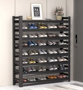 Wholesale Metal <b>Shoe</b> Cabinet Large Capacity Adjustable Layer Steel Shelf Space Saving <b>Shoe</b> Rack Organizer - Product Image 1