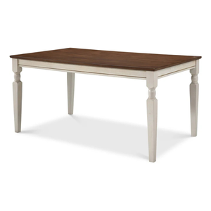 Minimalist <b>Wooden</b> Dining <b>Table</b> with 4 Chairs, Brown Top, Elegant White Legs, Rectangular Shape, Suitable for Home or Residence - Product Image 1