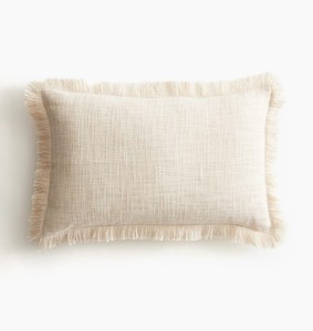 100% Woven Cotton Slub <b>Pillow</b> Covers with Fringes | Handmade Boho Decorative Cushion Covers for <b>Sofa</b> & Home Decor - Product Image 2