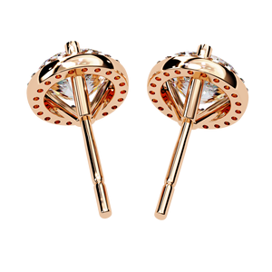 Luxury Round E VS 1ct Each and Round Cut Lab Grown Diamond 14K Gold IGI Certified <b>Earring</b> <b>Tops</b> for Gift Party & Anniversary - Product Image 4