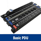 Safewell 1U 19 pouces, rack réseau en aluminium noir, type Italie, prise PDU avec tension et courant nominaux 110V/230V 16A/32A