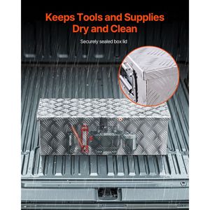 Cassetta Portautensili in Alluminio Resistente per Camion con Maniglia Laterale a Strisce, Serratura e Chiavi, Organizer per Stoccaggio - Product Image 5