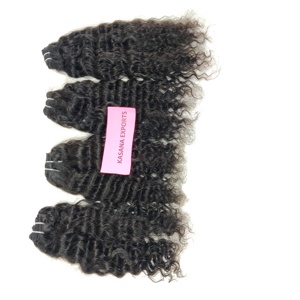 Extensions de cheveux humains indiens Remy à cuticules alignées, naturels, non traités, 100g, pour femmes noires, double trame machine, Deep Wave, toutes couleurs - Product Image 6