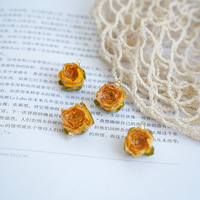 Mini-rose véritable préservée, fleurs séchées recouvertes de résine pour l'artisanat DIY, décoration de mariage et de la Saint-Valentin, écologique et durable
