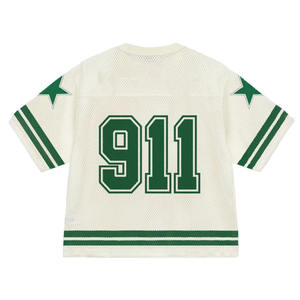 เสื้อฟุตบอลตาข่ายผู้ชายคุณภาพสูง แฟชั่นผ้าตาข่าย/โพลีเอสเตอร์ ทรงบ็อกซี่ ใส่สบาย พิมพ์ลาย - Product Image 3