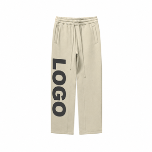 Custom Light Blue <b>Mens</b> Straight Leg <b>Fleece</b> Sweatpants Drawstring Waist Relaxed <b>Lounge</b> <b>Pants</b> Wholesale USA UK EU Apparel Buyer - Product Image 6