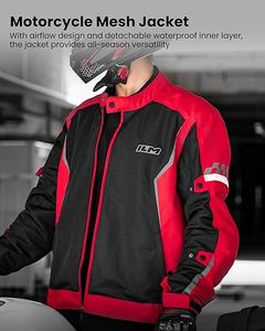 Chaqueta de Motocicleta ILM para Hombre, Manga Larga, Cortavientos, con Bloques de Color, para Todas las Estaciones, Ropa de Carreras - Product Image 4