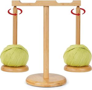Support en bois pour pelotes de laine, écologique, 11,5 cm, design simple et élégant, de haute qualité, pour la couture, le tricot et le crochet, durable - Product Image 5