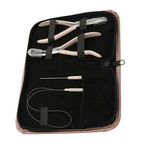 Kit de Extensiones de Cabello con Logotipo Personalizado, Mini Set de Salón con Pinzas de Acero, Silicona y Nylon en Estuche de Cuero Profesional - Product Image 5