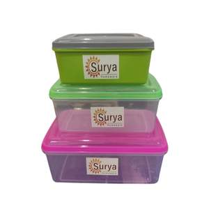 กล่องพลาสติกใสทรงสี่เหลี่ยมสำหรับใส่อาหาร ใช้กับไมโครเวฟได้ ปลอดสาร BPA สามารถวางซ้อนกันได้ ใช้สำหรับเก็บอาหาร - Product Image 3