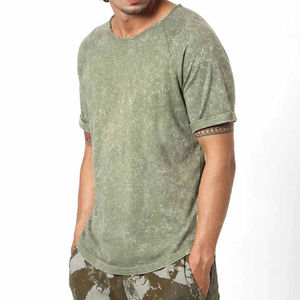 Camiseta 100% algodón con lavado ácido para hombre, corte holgado, oferta en línea, longitud regular, teñido liso, estampado, lavado ácido. - Product Image 6