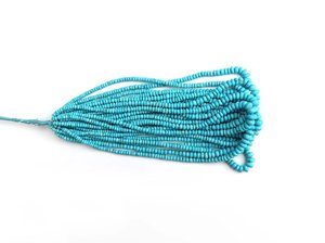 Perles Rondelles Facettées en Turquoise Naturelle d'Arizona 4-9mm, Fil en Vrac, Pierres Précieuses Authentiques pour la Fabrication de Bijoux, Vente en Gros - Product Image 2