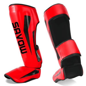 Espinilleras Personalizadas de Boxeo, Protector de Pierna de Cuero PU para MMA, Muay Thai, Sparring, Kickboxing y Artes Marciales - Product Image 1