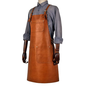 Delantal de Cocina Personalizado de Alta Calidad con Logotipo Personalizado, Delantal de Chef de Cuero y Lona para Restaurante, con Tirantes Cruzados de Algodón para Cocina, Bares y Cafeterías - Product Image 3