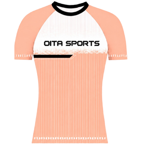 Maillot de sport blanc pêche à manches courtes et col ras du cou, léger et respirant, pour l'entraînement athlétique et l'uniforme d'équipe - Product Image 1