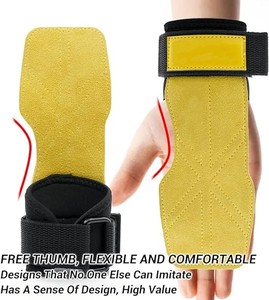 Geo Brothers Company New 2027 PRO Leather Half <b>Finger</b> Weight Lifting Gloves Grips <b>Straps</b> Heavy Duty Exercise Barbell Alternative - Product Image 3