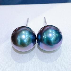 Fabricant en gros, boucles d'oreilles en perles d'or 18 carats de 11 à 12 mm, bijoux en perles naturelles assorties impeccables - Product Image 4