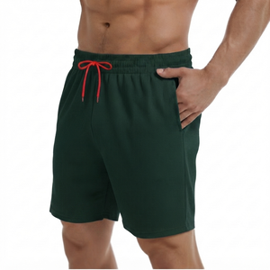 Wholesale Custom Men's Athletic Workout Shorts 100% Cotton Oxford Fabric <b>Knee</b> Length Quick Dry Ribbed Gym Sportswear Shorts - Product Image 1
