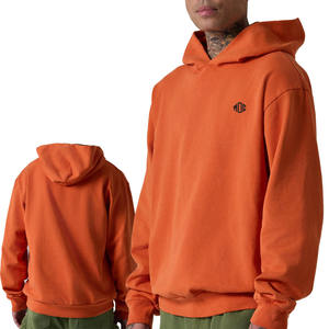 Sweat à capuche tendance personnalisé orange de qualité supérieure, en molleton brossé 420 GSM, fabrication OEM ODM, usine de vêtements, approvisionnement en gros - Product Image 4