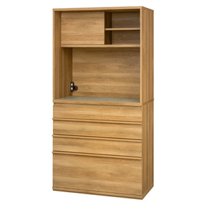 Meuble de rangement moderne en bois brun pour salon et bureau à domicile avec 2 tiroirs, 2 étagères et roulettes, marque Shirai - Product Image 1