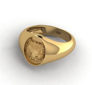 Bague Chevalier Ovale 10x14mm en Argent Sterling 925 Massif Plaqué Or 18K et Rhodium, Motif Loup, Bijou Tendance pour Homme - Meilleures Ventes - Product Image 5