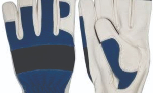 Gants de sécurité en cuir blancs, bleus, noirs, avec bouts des doigts antidérapants, résistance à l'abrasion, poignet élastique, résistance aux chocs, usage général - Product Image 3