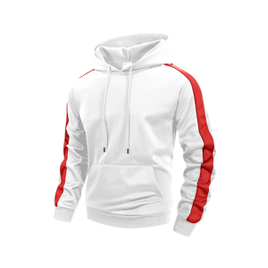 Sudadera con Capucha Personalizada para Hombre, con Paneles en Contraste, Blanca y Roja, Deportiva, para Gimnasio, Proveedor de Sudaderas Deportivas - Product Image 1