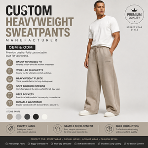 Men's Oversized Baggy <b>Fleece</b> <b>Pants</b> Heavyweight Elastic Waist OEM Embroidery 100% Cotton Breathable Winter Factory Direct - Product Image 1