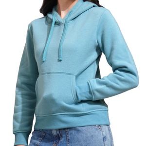 Sudadera con Capucha 100% Algodón, Forro Polar Transpirable, Sin Forro, Informal de Invierno, Lisa, con Bolsillo Delantero, Manga Larga, para Mujer - Product Image 3
