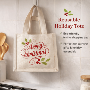 Sac cadeau moyen réutilisable avec logo personnalisé imprimé |   Sac de courses Jucos au design festif de Noël, vente en gros, écologique - Product Image 3