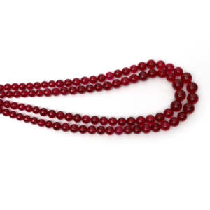 Cadena de Cuentas de Rubí Rojo, Cuentas Redondas Perforadas Creadas en Laboratorio, Tamaños de 4 mm a 12 mm para Proyectos de Joyería Personalizada - Product Image 1