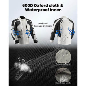 Veste de moto en textile Cordura coupe-vent de haute qualité pour homme, avec airbag, 100% polyester, pour course automobile - Product Image 5