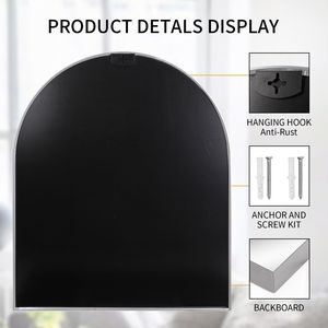 <b>Silver</b> 30\" X 36\" Modern Dresser <b>Mirror</b> with Deep Arch Design Wall Mounted Decor Metal <b>Frame</b> for Bedroom Living Room Entryway - Product Image 5