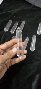 Varita de Cristal de Cuarzo Transparente Natural de 24 Caras, Tamaño de 3-3.5 Pulgadas, Punta Doble Terminada, Tallada y Pulida, para Sanación Espiritual Reiki - Product Image 3