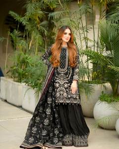 Salwar kameez pakistaní para mujer, traje Patiala indio, conjunto modesto informal de tela satinada y algodón, ropa de fiesta, venta al por mayor 80651 - Product Image 5
