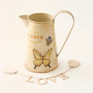 Arrosoir multifonctionnel en métal avec extérieur imprimé en émail, idéal pour la décoration de jardin et les cadeaux pour les passionnés de plantes - Product Image 1