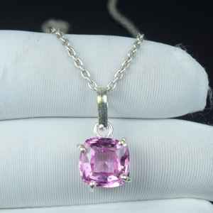 Pendentif en kunzite rose naturelle en forme de larme, argent sterling 925, pierre de naissance de février, cadeau pour elle - Product Image 5
