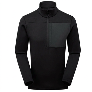 SINEWY SPORTS Sudadera de Forro Polar Negra para Hombre con Cierre de Cremallera, Cuello con Capucha, Bolsillo Frontal, para Otoño, 100% Algodón, Impermeable - Product Image 3