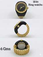 Montre bague de luxe en or massif 22 carats pour femme, finition émail noir, idéale pour fiançailles, mariage, fête et anniversaire, cadeau de joaillerie fine