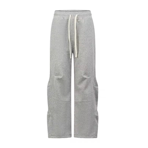 Wholesale Fashionable Baggy Sweatpants 100% Polyester <b>Canvas</b> Casual Style Mid Waist Straight Pattern Breathable High Quality - Product Image 1