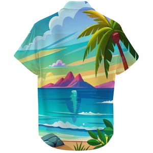 เสื้อเชิ้ตชายหาดสำหรับผู้ชาย งานพิมพ์ลายแบบซับลิเมชั่นคุณภาพสูง เนื้อผ้าโพลีเอสเตอร์น้ำหนักเบา นุ่มสบาย เหมาะสำหรับวันพักผ่อน รีสอร์ท ลำลอง ชุดฤดูร้อน - Product Image 5