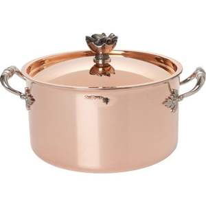 Olla de Cobre Puro Tradicional con Asas y Tapa de Latón, Utensilios de Cocina de Cobre Hechos a Mano para el Hogar y Restaurantes - Product Image 3