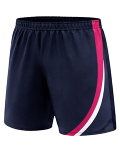 Conjunto de camiseta de fútbol azul marino y granate personalizado, de manga corta, transpirable, de poliéster, con pantalones cortos a juego para hombre - Product Image 6